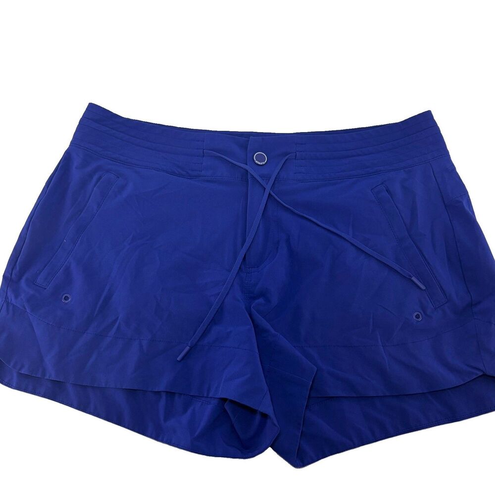 Athleta Hudson Board Shorts Womens 10 Zip Pockets Lightweight Breathable Blue